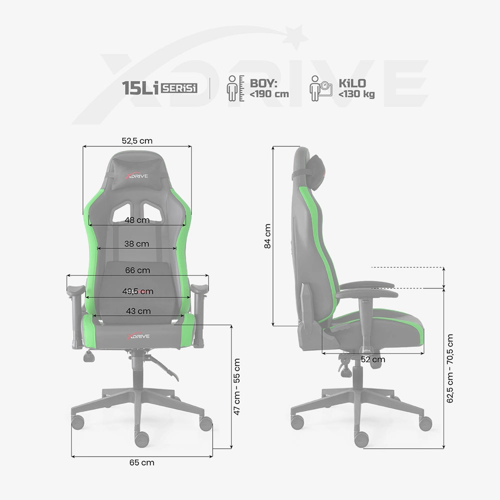 XDRIVE GAMING CHAIR 15LI PLUS YEŞİL