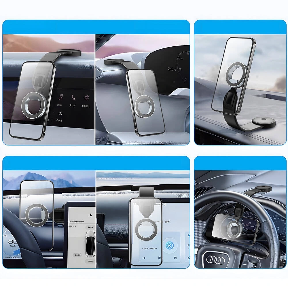 Wiwu Wi-CH053 Mago Magnetik M-safe Uyumlu Bükülebilen Eğimi ve Düz Zemin Telefon Tutacağı