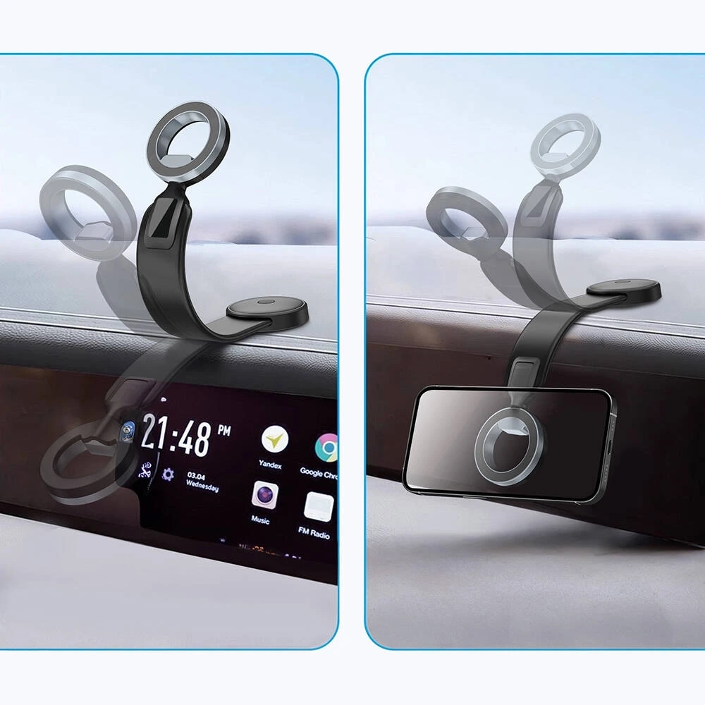 Wiwu Wi-CH053 Mago Magnetik M-safe Uyumlu Bükülebilen Eğimi ve Düz Zemin Telefon Tutacağı