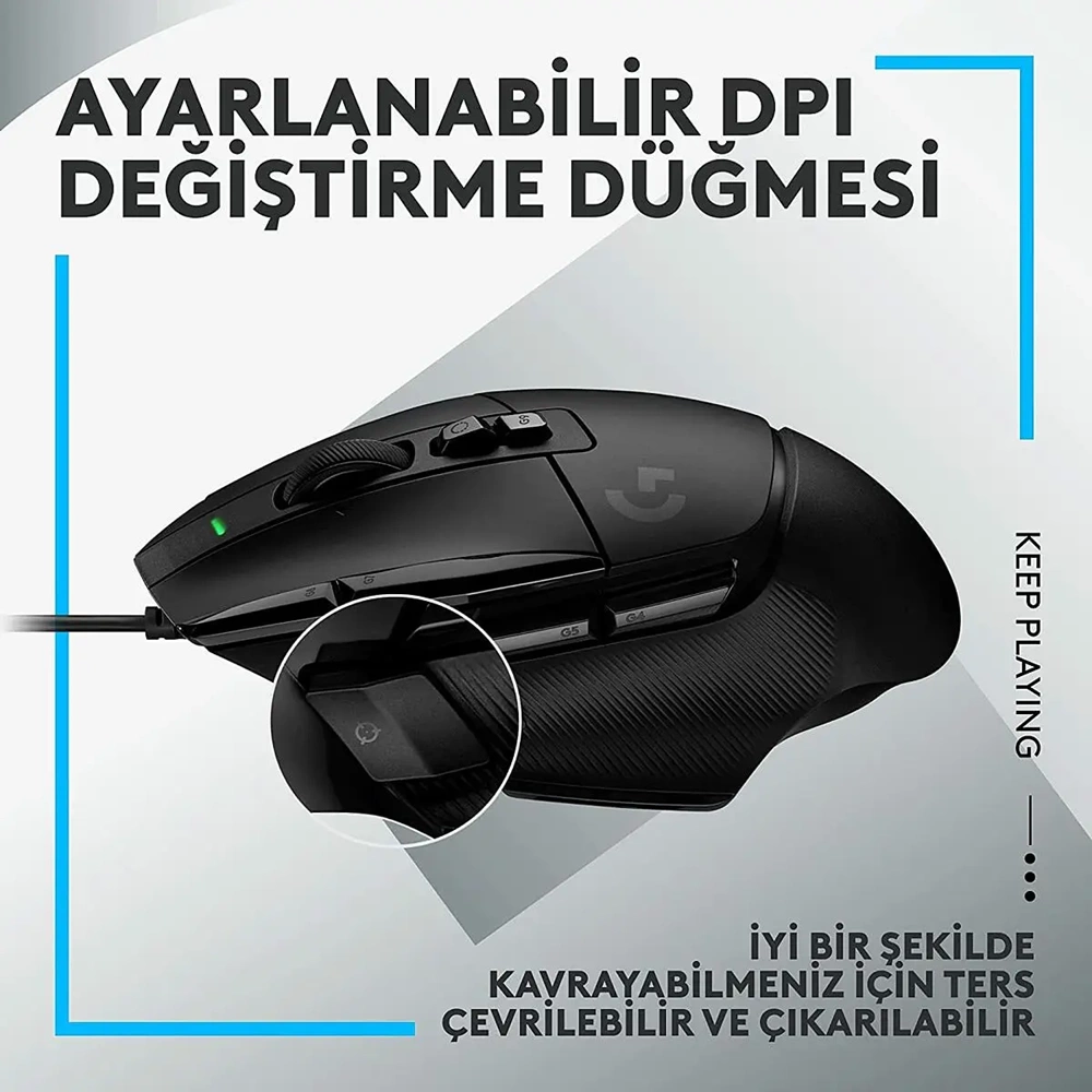 LOGITECH G502 X HERO 25600 DPI KABLOLU GAMING MOUSE-SİYAH