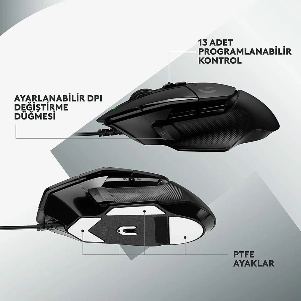 LOGITECH G502 X HERO 25600 DPI KABLOLU GAMING MOUSE-SİYAH