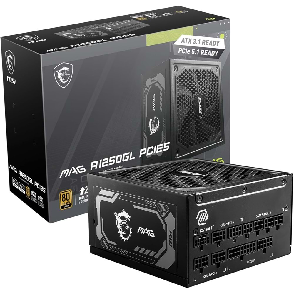 MSI MAG A1250GL 1250W 80+ GOLD POWER SUPPLY