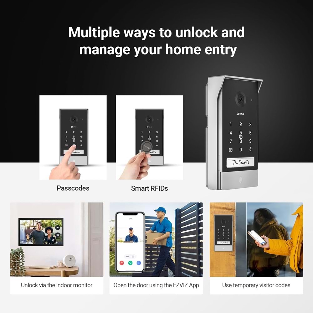 EZVIZ EP7 PİLLİ AKILLI EV GÖRÜNTÜLÜ KAPI DİYAFONU