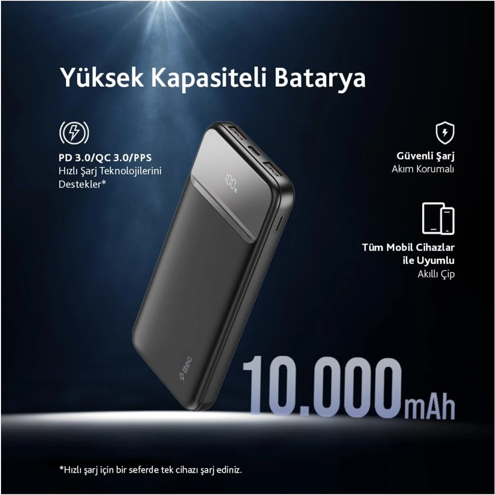 Ttec 2BB233S Recharger LCD 10.000Mah PD 20W Powerbank