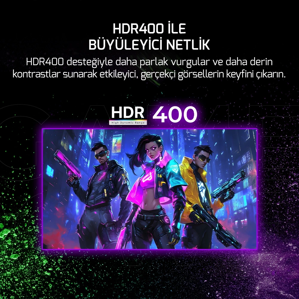 GamePower Lucid S40 24 inç 400Hz 0.2ms Fast VA Pivot RGB E-Spor Oyuncu Monitörü
