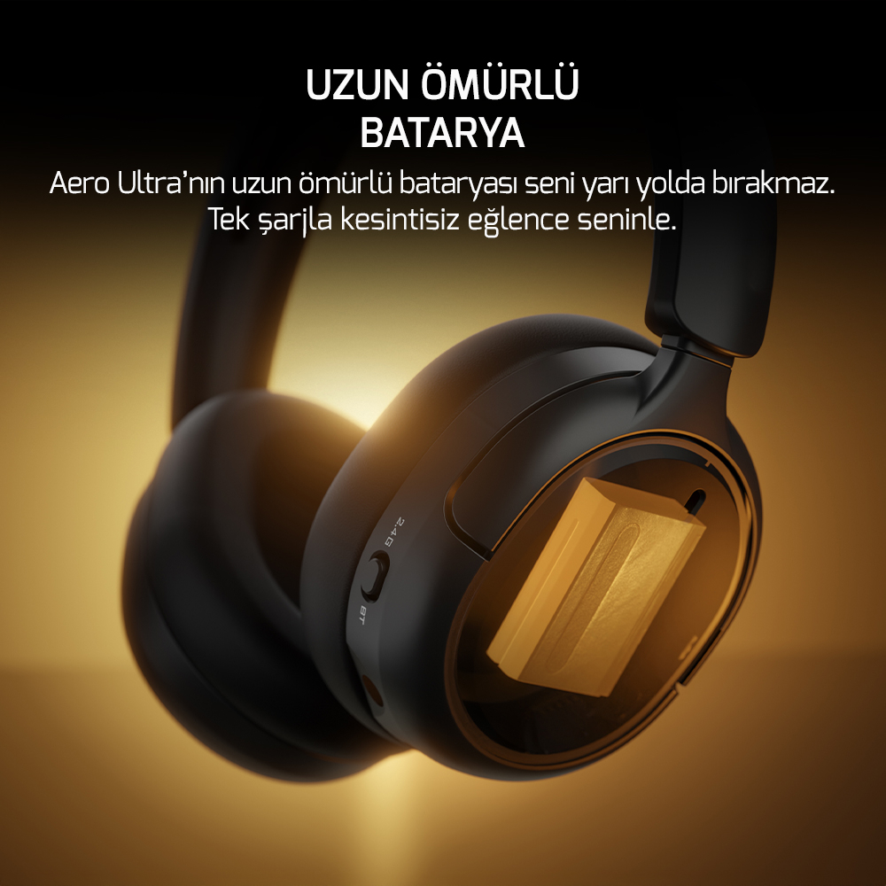 GamePower Aero Ultra Siyah Triple Mode (Kablosuz/Bluetooth/2.4G) Gaming (Oyuncu) Kulaklık