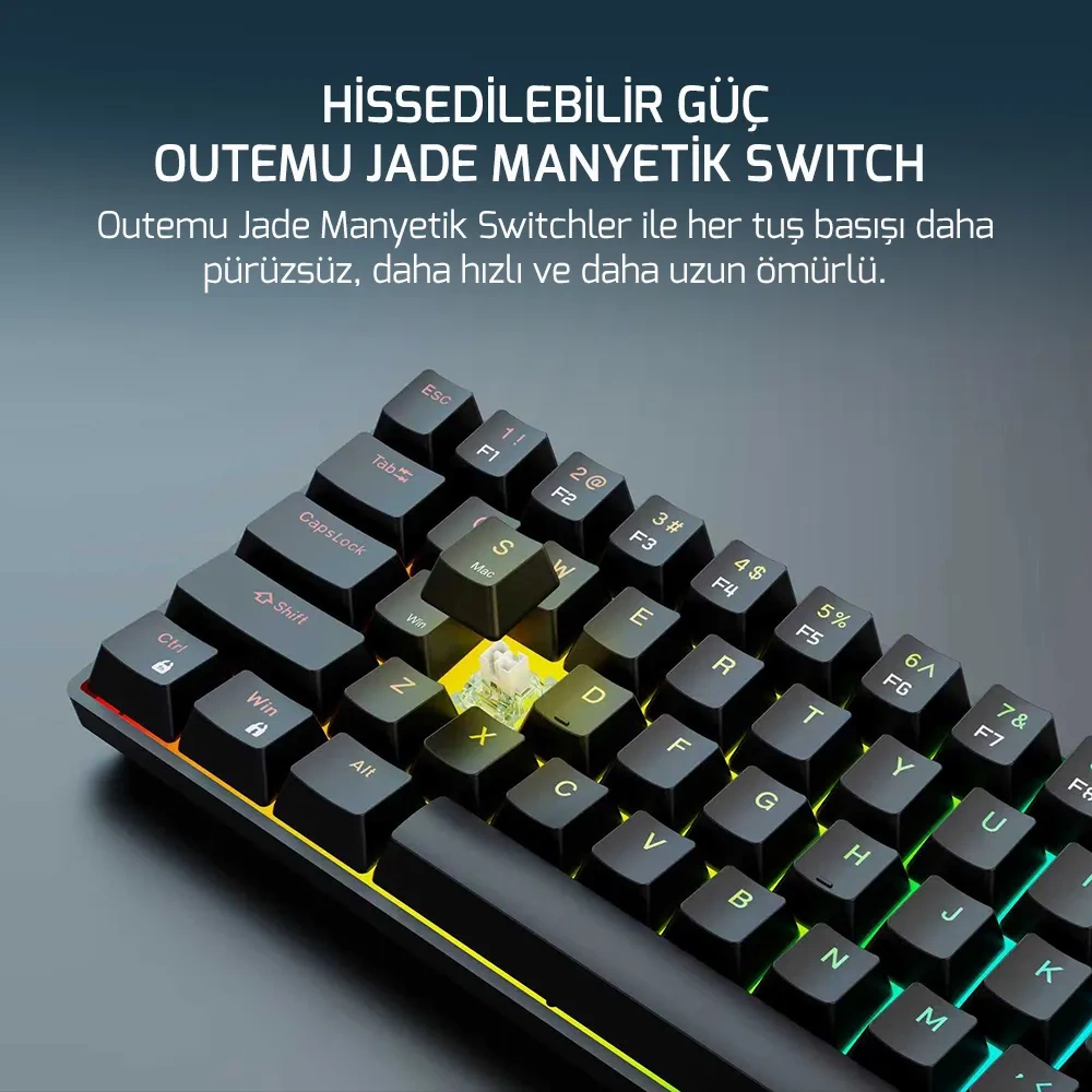 GAMEPOWER NEXA HE60 1K RGB KABLOLU MANYETIK SWITCH GAMING KLAVYE