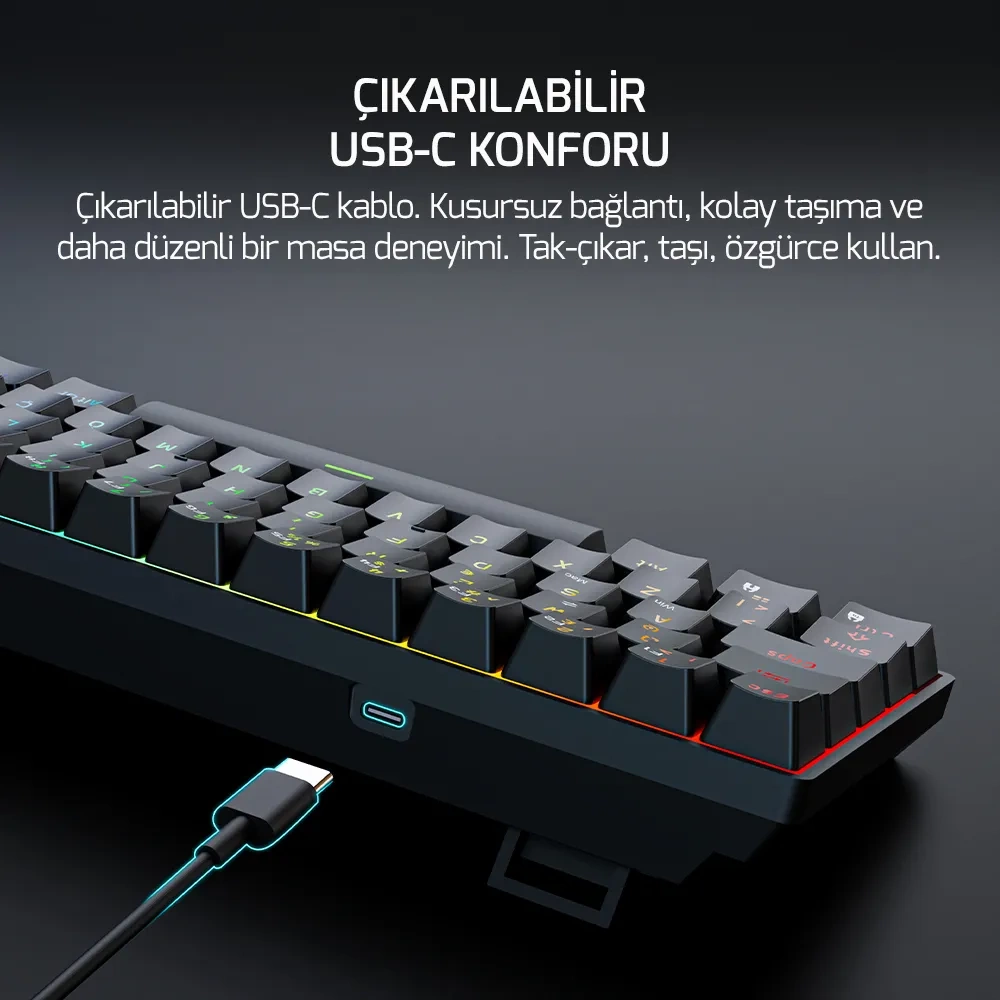 GAMEPOWER NEXA HE60 1K RGB KABLOLU MANYETIK SWITCH GAMING KLAVYE