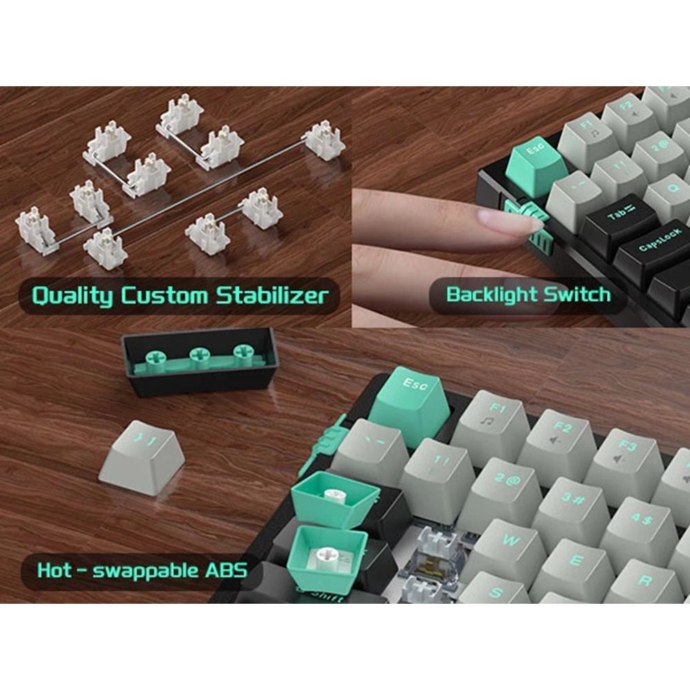 MageGee SKY98 Kablolu RGB Hot-Swap Gasket Siyah-Beyaz Gaming Mekanik Klavye