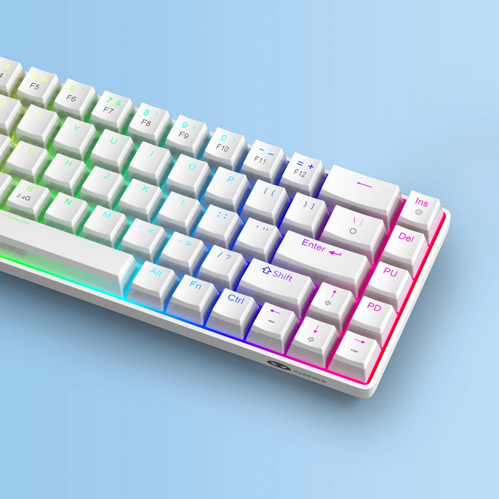 MAGEGEE MK-BOX MEKANIK KABLOLU RGB PUDDING RED SWITCH BEYAZ GAMING KLAVYE