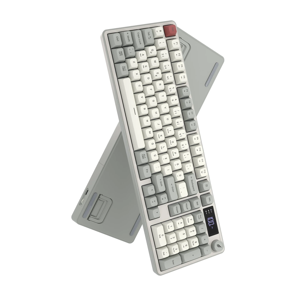 HAWK HK258RK GAMING HK258 MEMBRANE LCD RGB KABLOSUZ/BLUETOOTH KIRMIZI HAKİ FULL TÜRKÇE GAMING KLAVYE