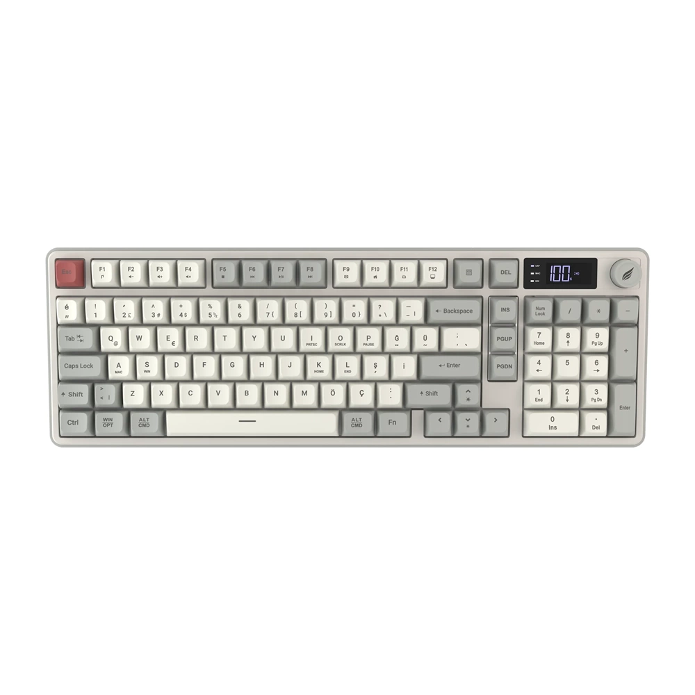 HAWK HK258RK GAMING HK258 MEMBRANE LCD RGB KABLOSUZ/BLUETOOTH KIRMIZI HAKİ FULL TÜRKÇE GAMING KLAVYE