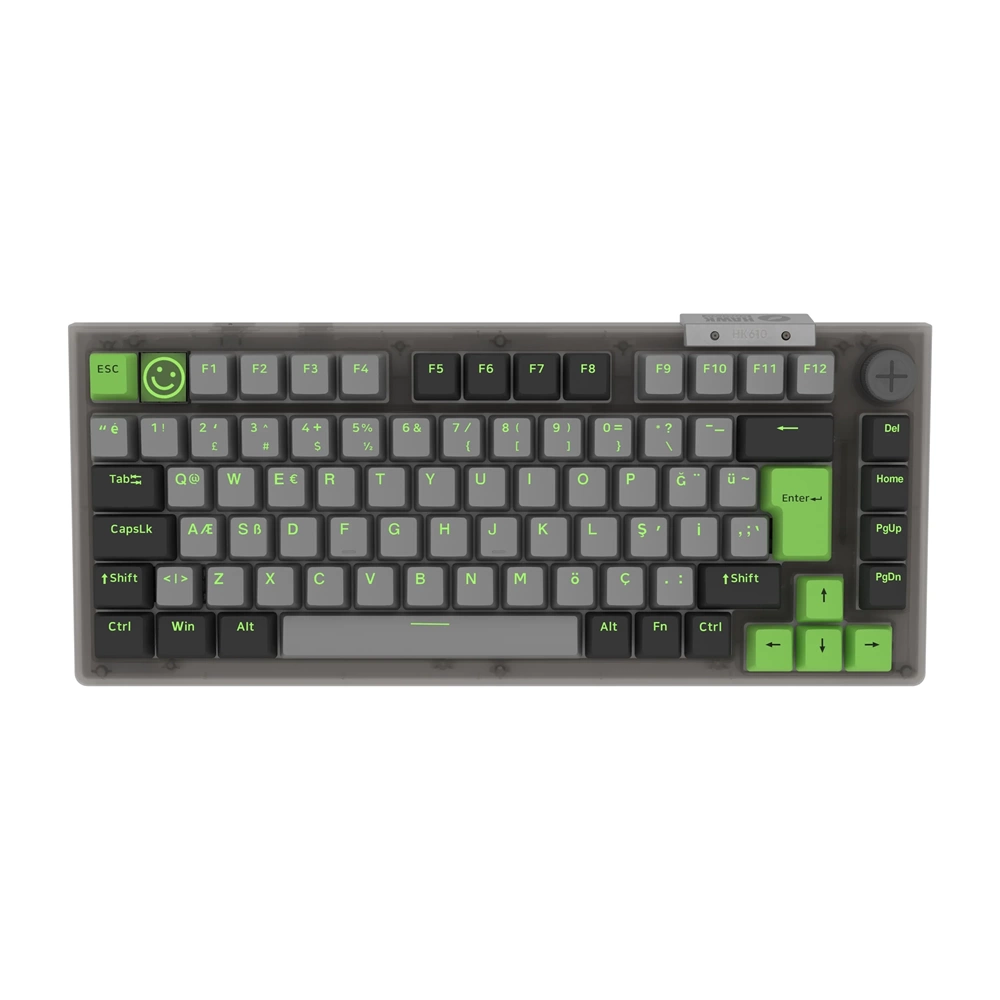 Hawk Gaming HK610 Gateron Switch RGB LCD Tri-Mode Kablosuz/Bluetooth %75 Gaming Oyuncu Klavye
