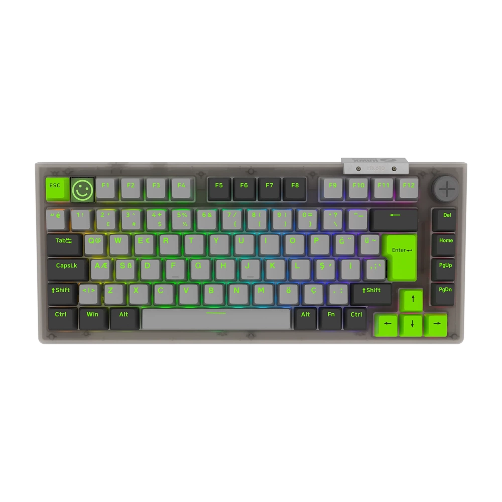 Hawk Gaming HK610 Gateron Switch RGB LCD Tri-Mode Kablosuz/Bluetooth %75 Gaming Oyuncu Klavye