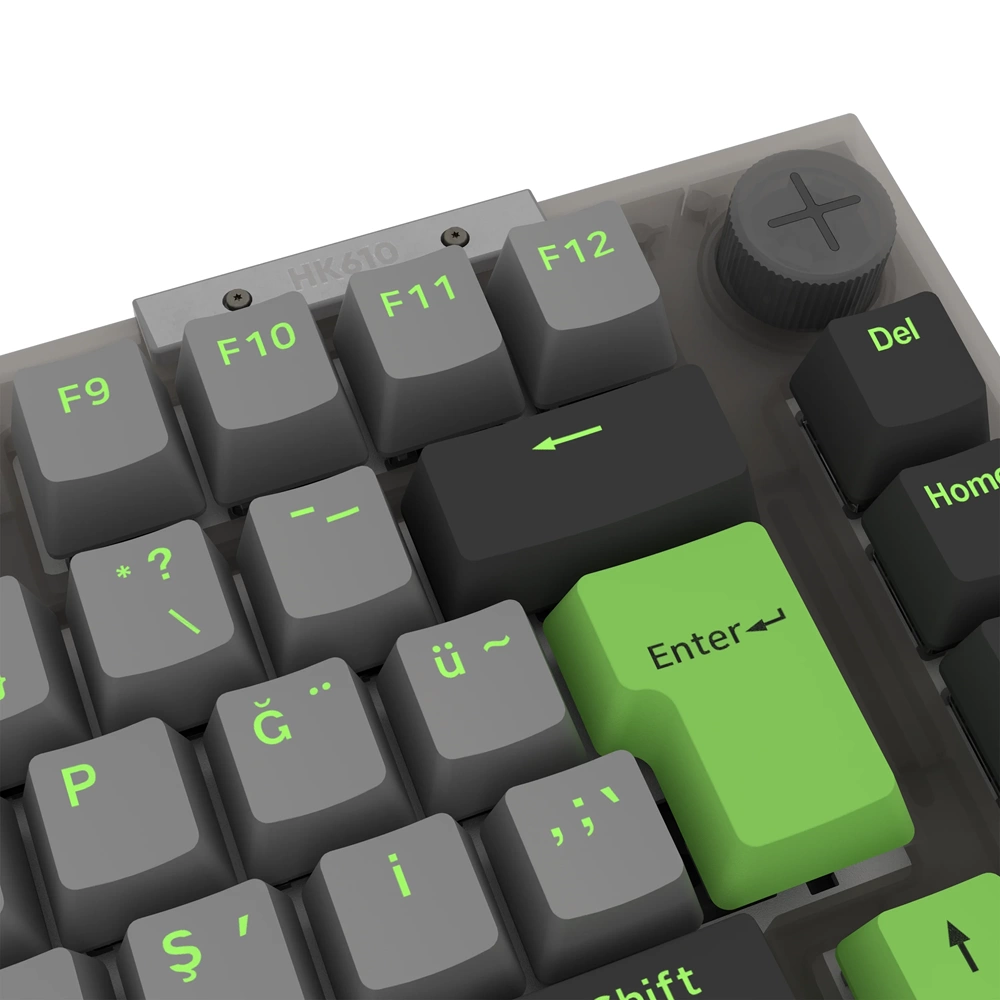 Hawk Gaming HK610 Gateron Switch RGB LCD Tri-Mode Kablosuz/Bluetooth %75 Gaming Oyuncu Klavye