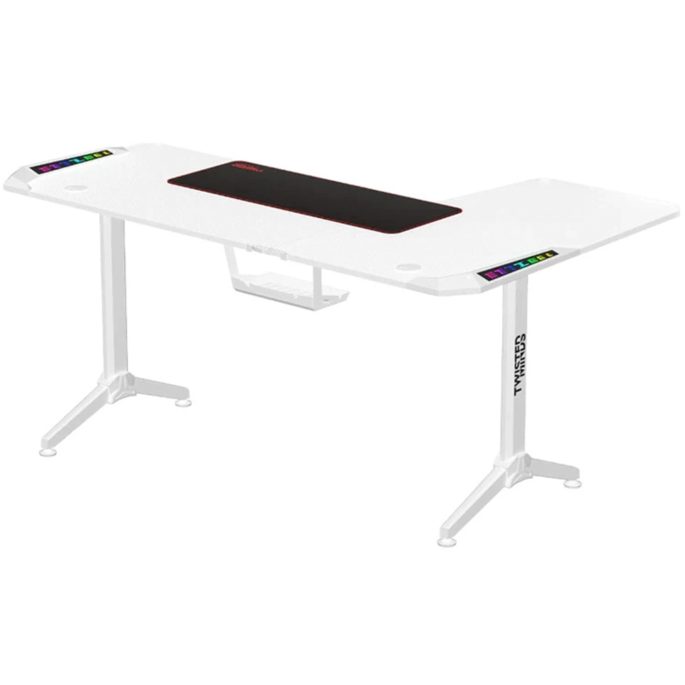 TWISTED MINDS RGB WARRIOR L ŞEKİLLİ OYUNCU MASASI BEYAZ