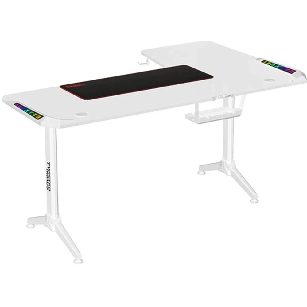 TWISTED MINDS RGB WARRIOR L ŞEKİLLİ OYUNCU MASASI BEYAZ