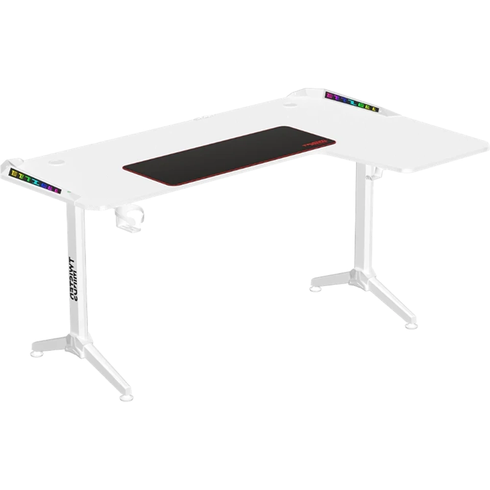 TWİSTED MINDS RGB WARRIOR L ŞEKİLLİ OYUNCU MASASI BEYAZ
