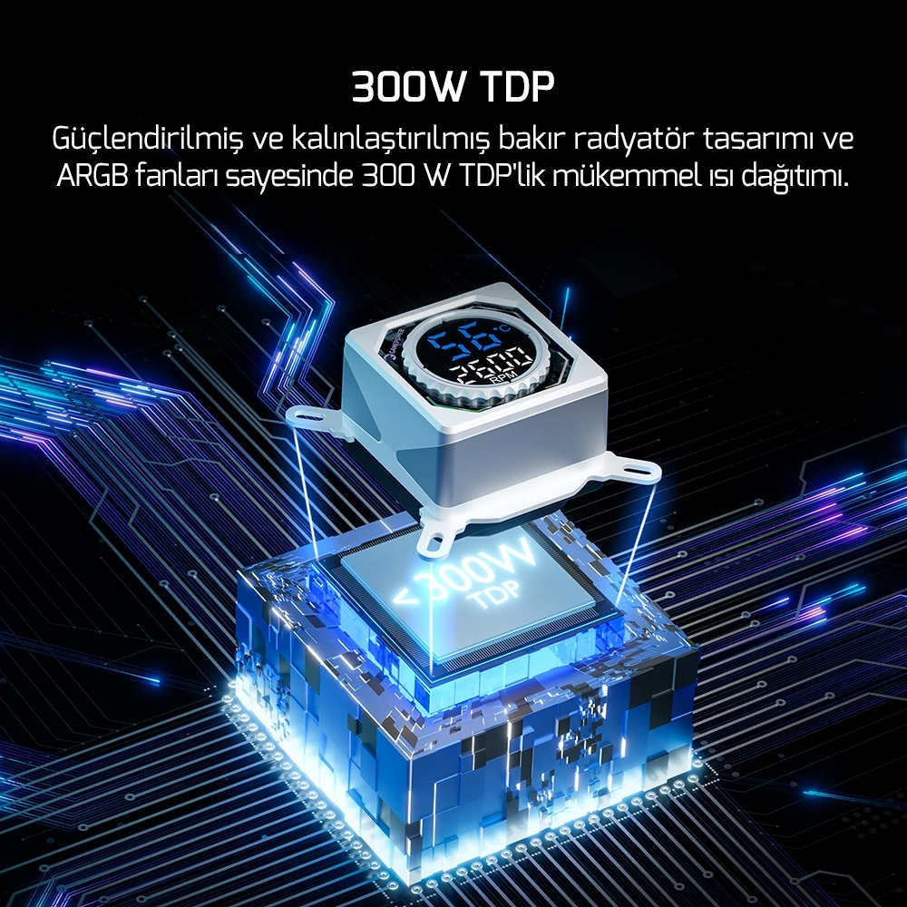GAMEPOWER SKADI SQUARE 360 ARGB BEYAZ SIVI SOĞUTMA