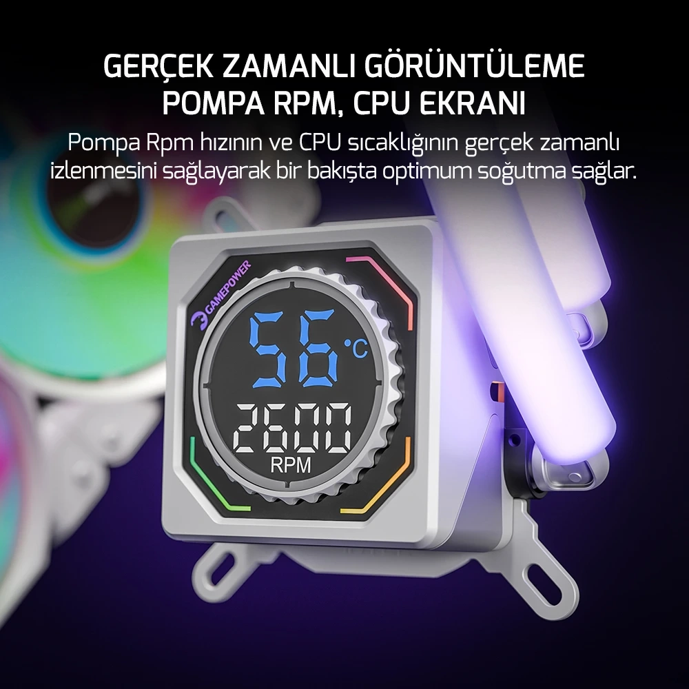 GAMEPOWER SKADI SQUARE 360 ARGB BEYAZ SIVI SOĞUTMA