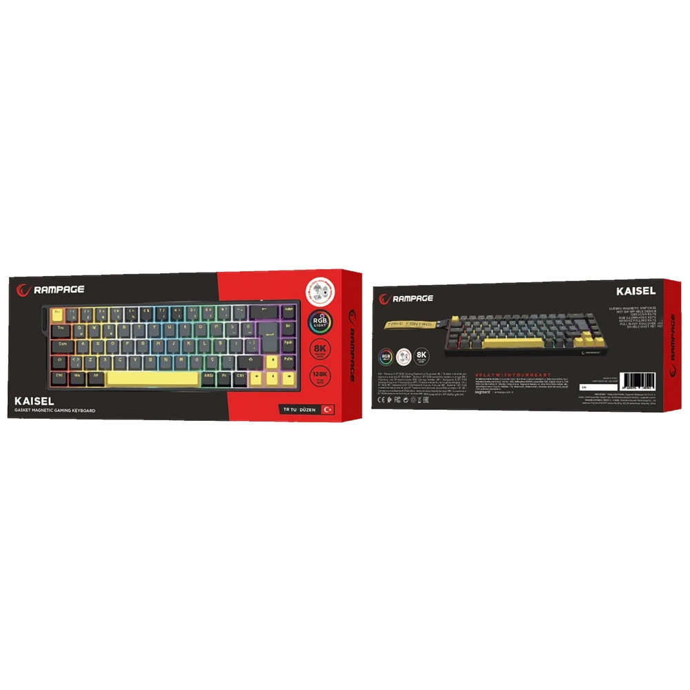 Rampage Kaisel Gasket Manyetik 8000Hz RGB Rapid Trigger Oyuncu Klavyesi