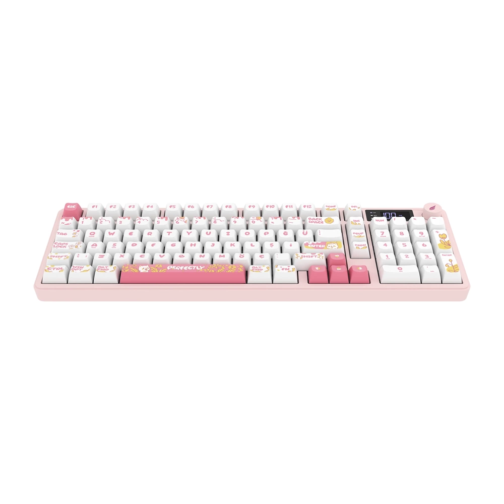 HAWK GAMING HK258WP KABLOSUZ BEYAZ PEMBE KLAVYE