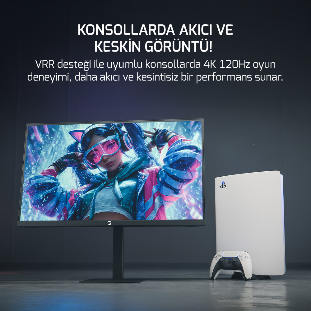 GamePower Kaze Dual 27¨ 0.5Ms 4K 160Hz - FHD 320Hz Fast IPS Pivot Dual Gaming Monitör