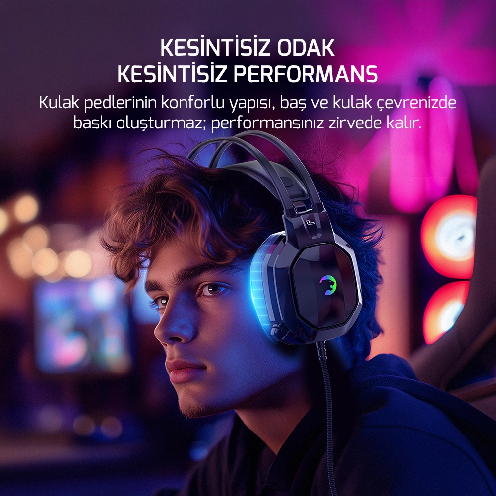 GAMEPOWER RYO SIYAH 7.1 RAINBOW GAMING KULAKLIK