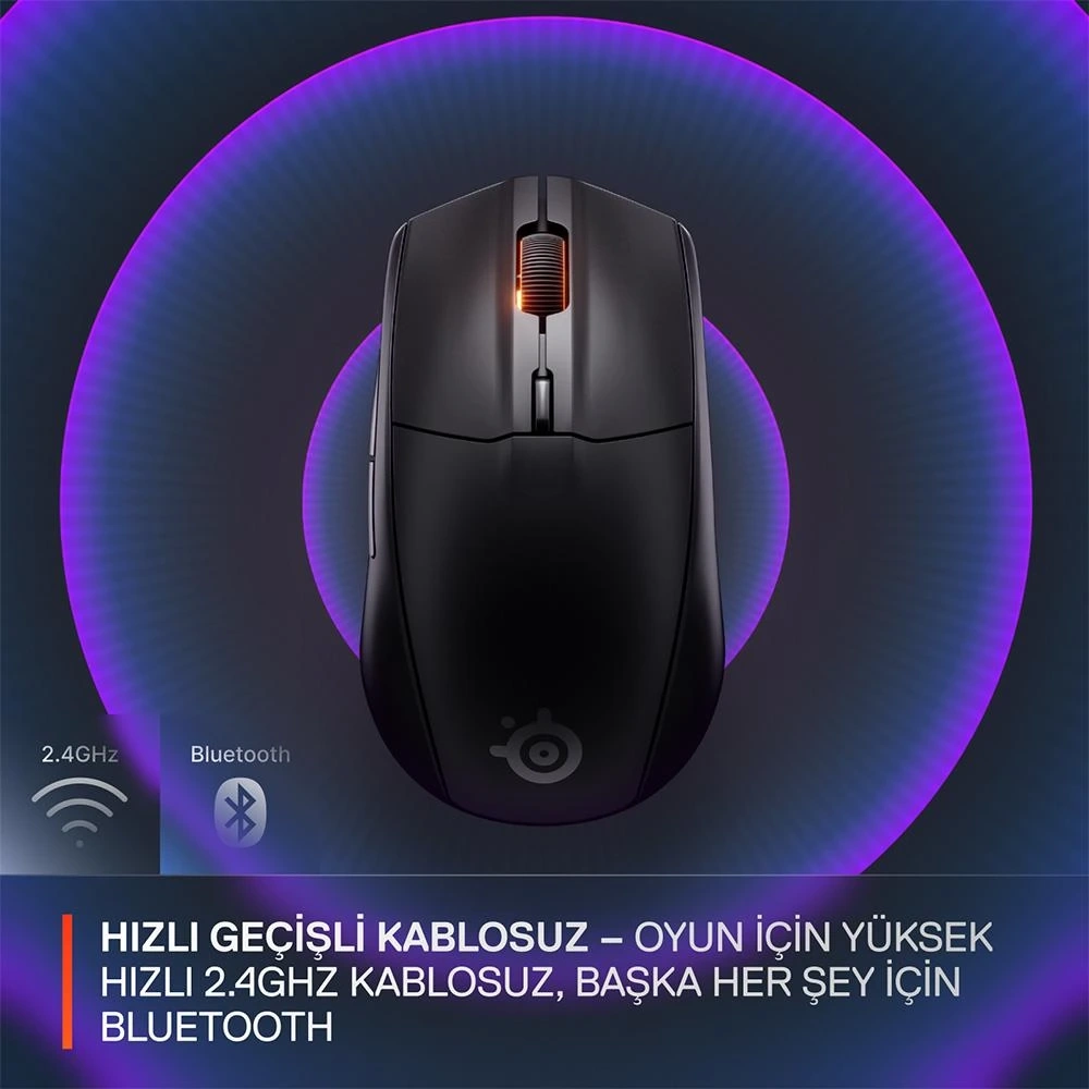 STEELSERIES RIVAL 3 WIRELESS GEN 2 SIYAH KABLOSUZ MOUSE