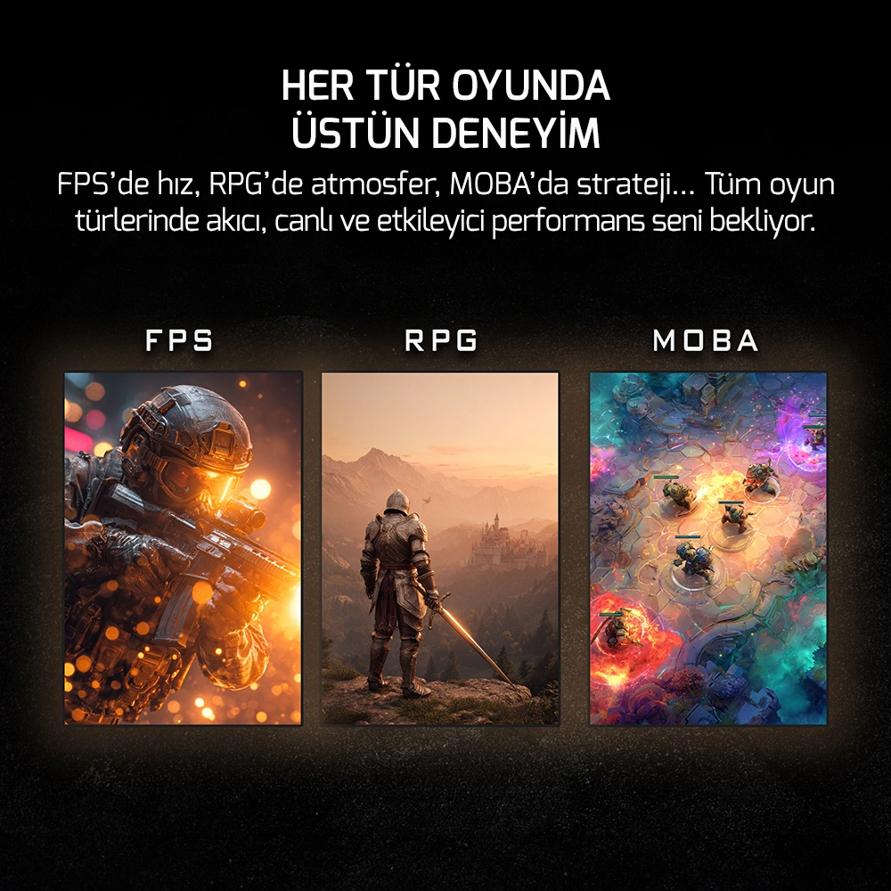 GamePower Lunis L25 24¨ 240Hz 0.5Ms Fast IPS FHD RGB Pivot Gaming Monitör
