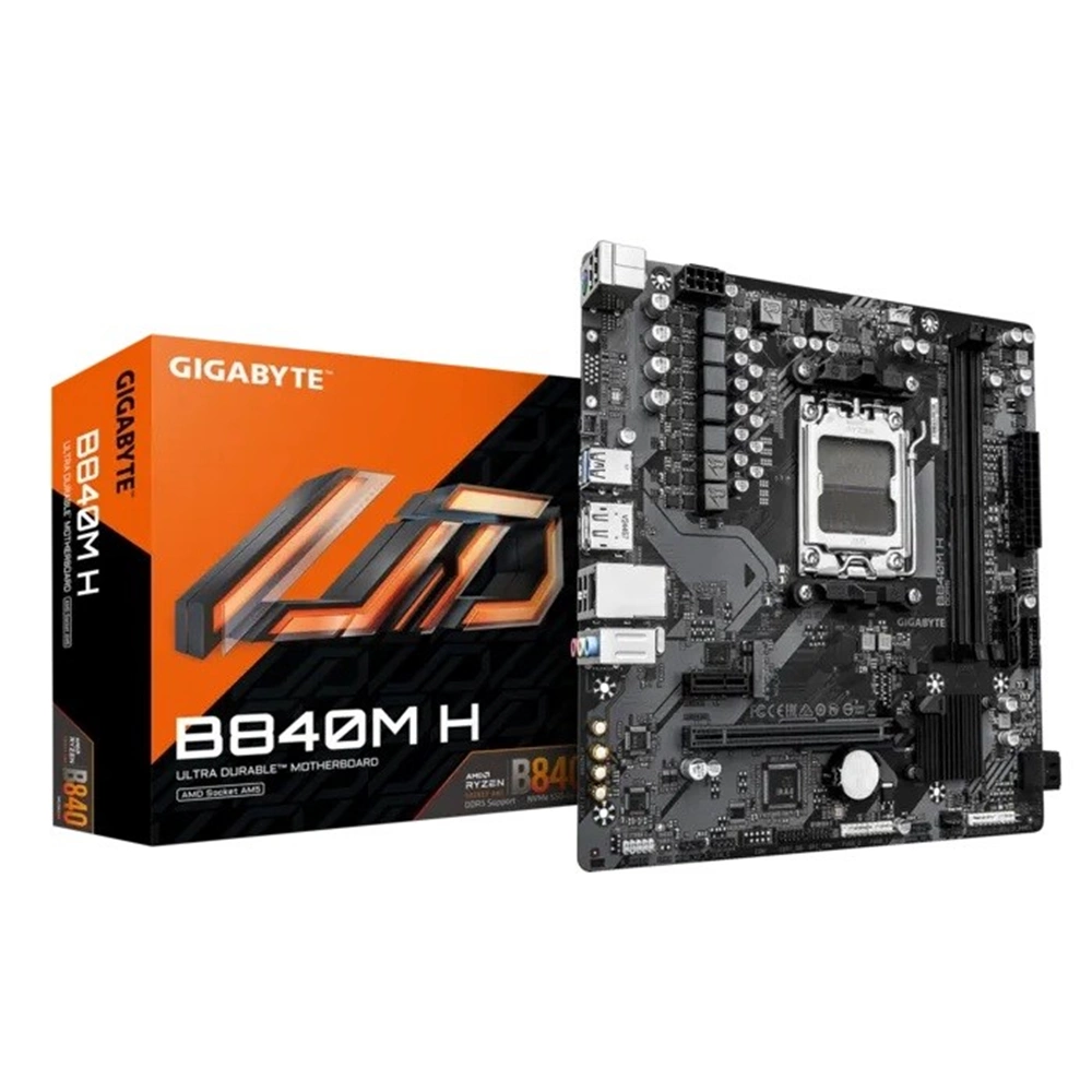 GIGABYTE B840M H DDR5 AMD B840 AM5 Soket DDR5 7200(OC) MHz mATX Anakart