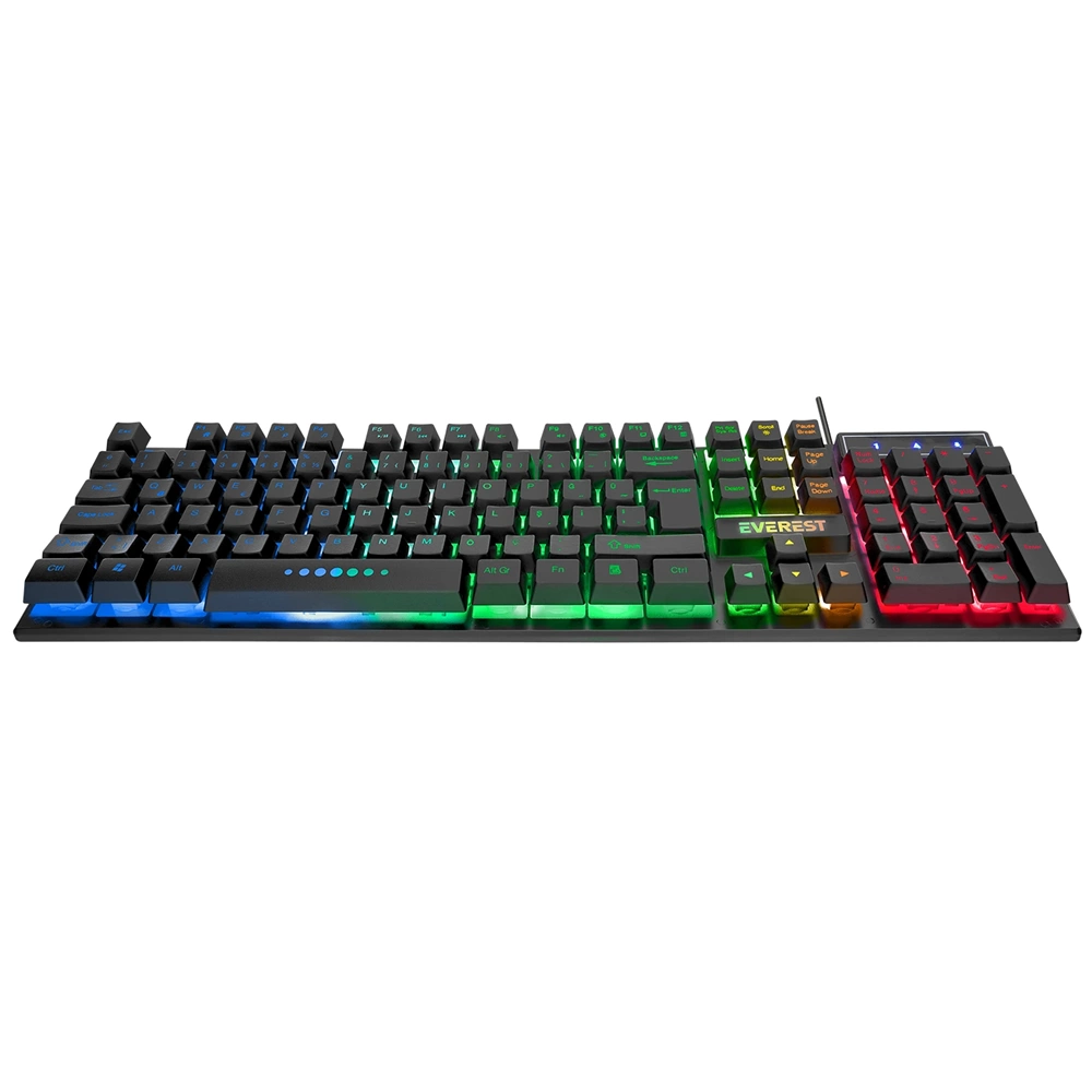 Everest KM-198 Luminax Siyah Gökkuşağı Aydınlatmalı Q Gaming Oyuncu Klavye+Mouse Set