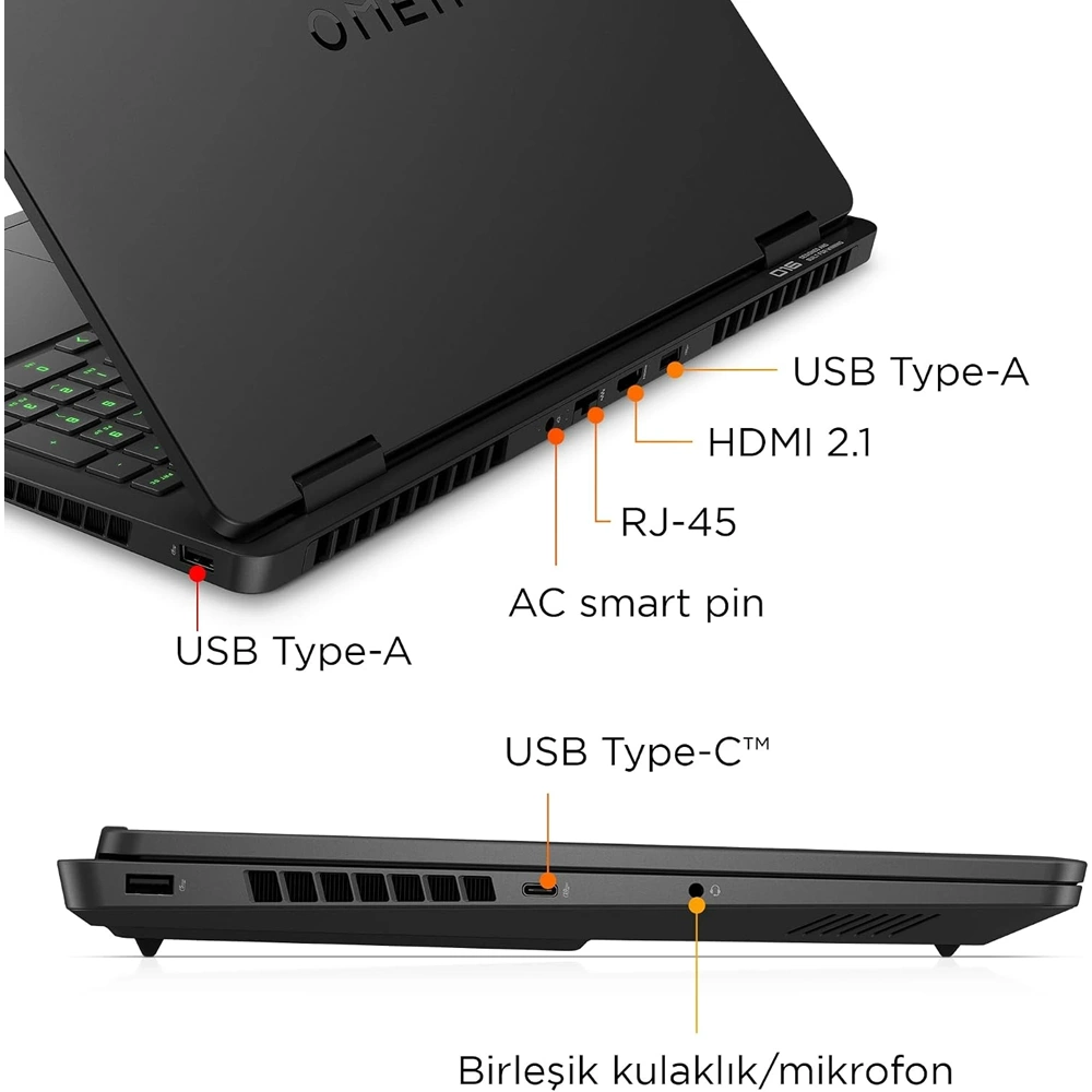 HP BQ9A9EA Omen 16-AM0015NT RTX 5060 165 Hz Intel Core 7-250H 32 GB RAM 1 TB SSD 16 inç FreeDOS Gaming Laptop