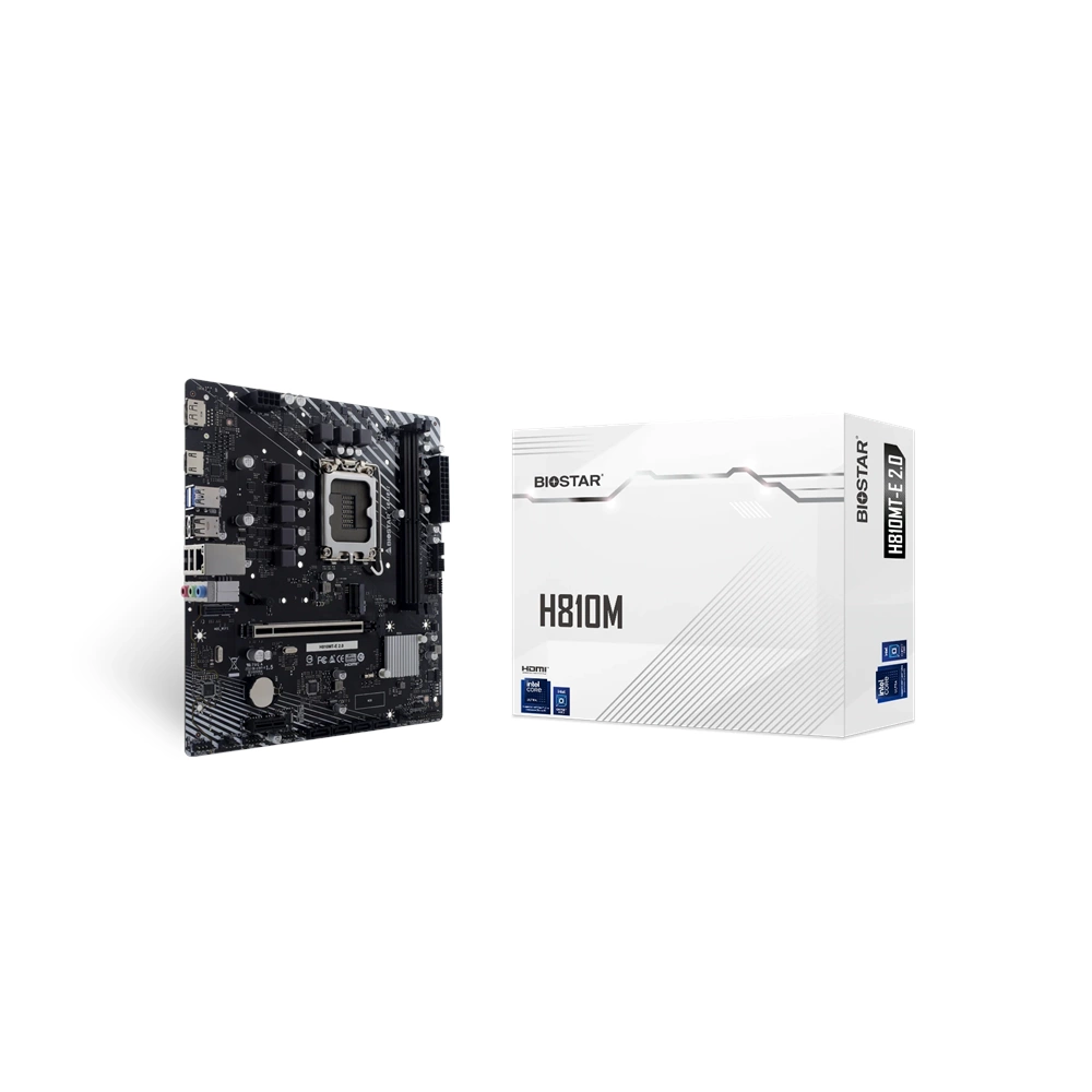 Biostar H810MT-E 2.0 Intel 1851P DDR5 6400 HDMI DP M2 mATX Anakart