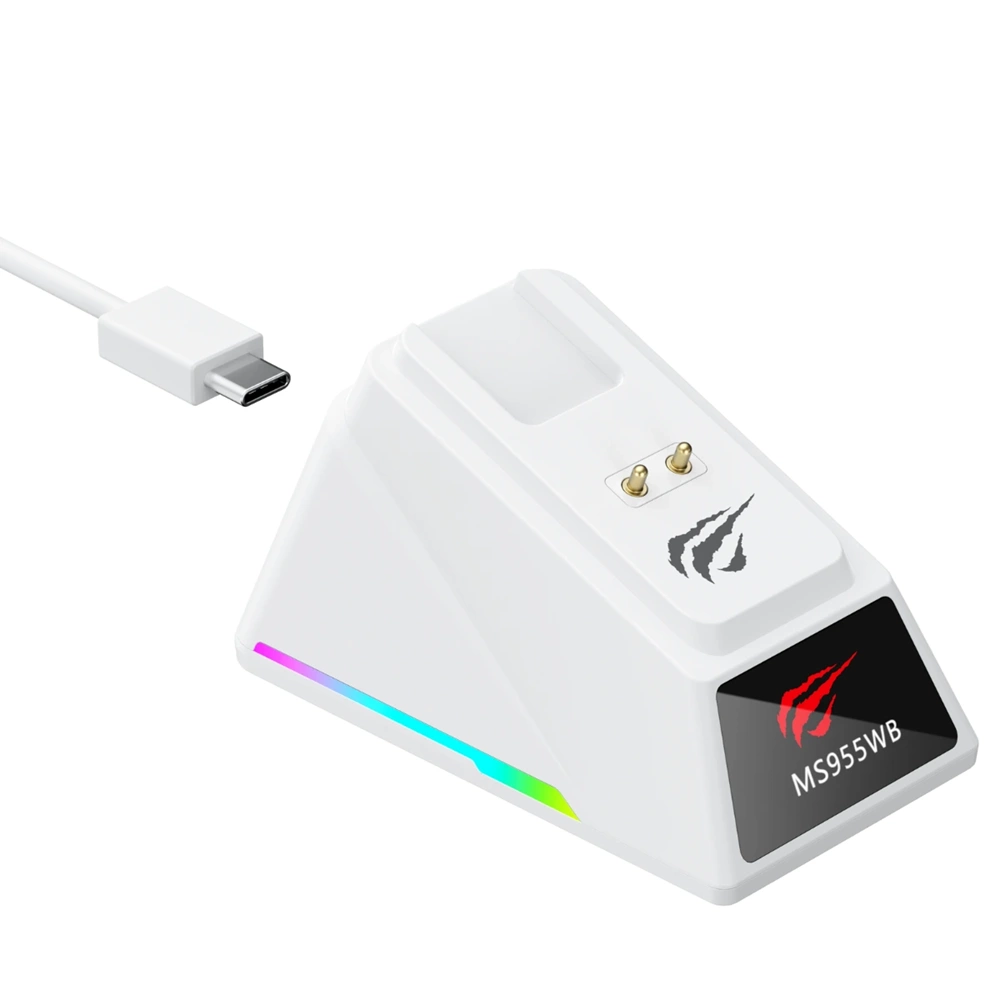 HAVİT GAMENOTE MS955WB PRO 3 MODLU ŞARJ İSTASYONLU KABLOSUZ GAMİNG MOUSE BEYAZ