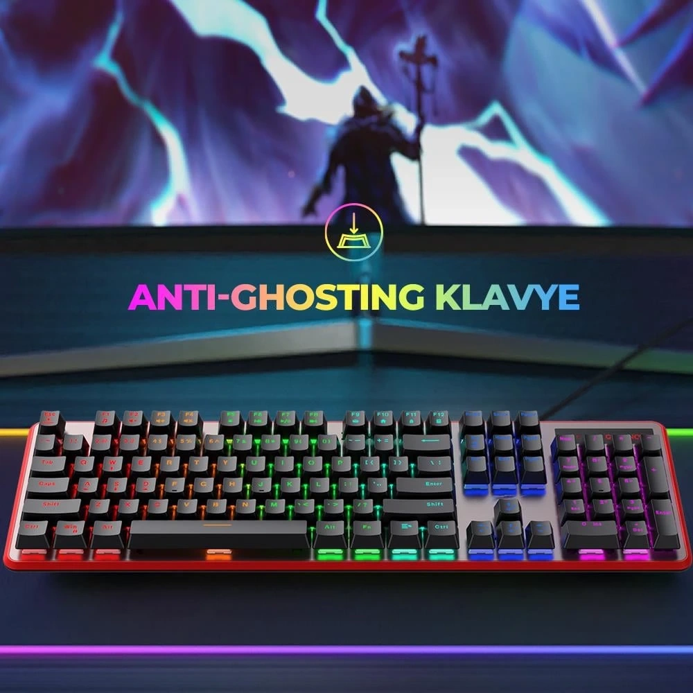HAVİT GAMENOTE KB 870L RGB BACKLİT MEKANİK BLUE SWITCH TÜRKÇE SİYAH GAMİNG KLAVYE