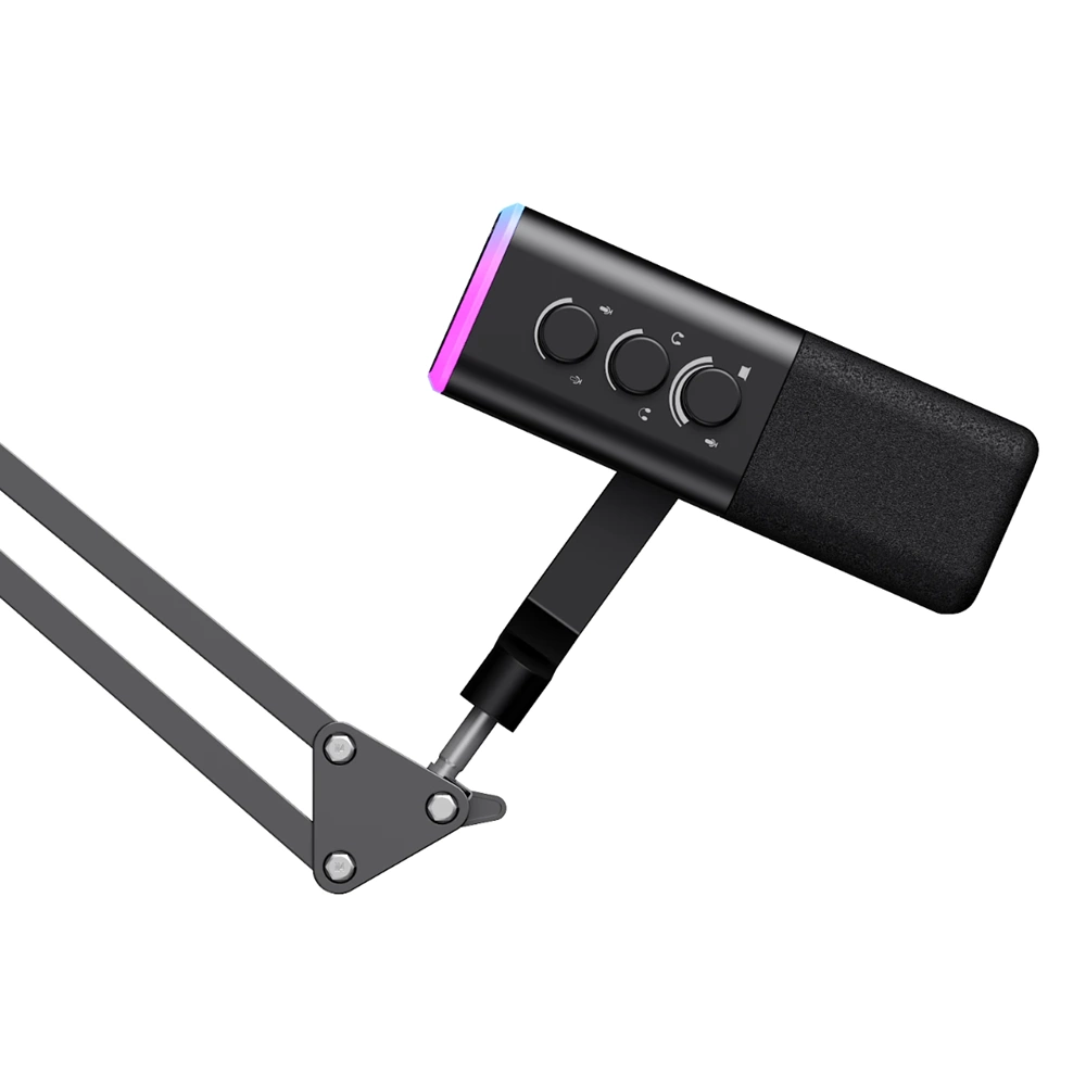 HAVİT GAMENOTE GK71 PRO RGB 24BIT 192KHZ YAYINCI MİKROFONU STANTLI SİYAH