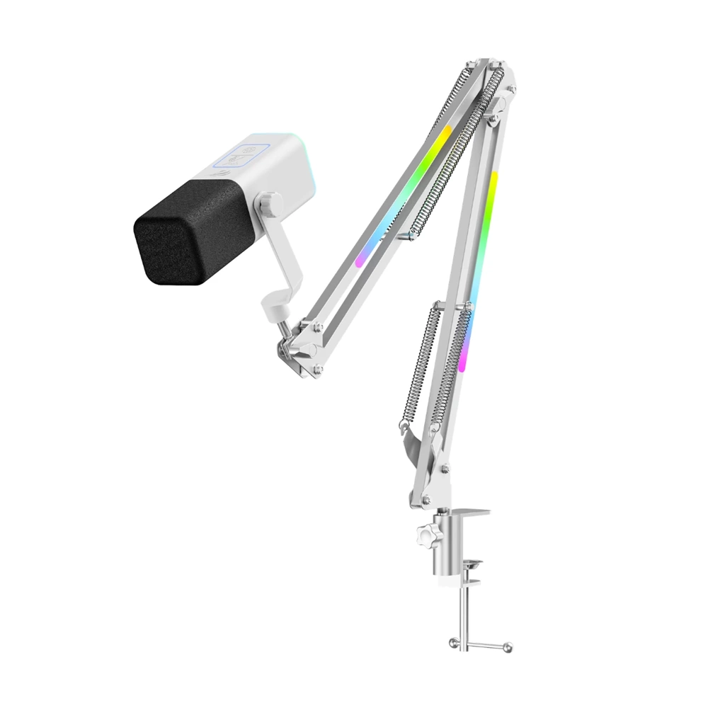 HAVİT GAMENOTE GK71 PRO RGB 24BIT 192KHZ YAYINCI MİKROFONU STANTLI BEYAZ