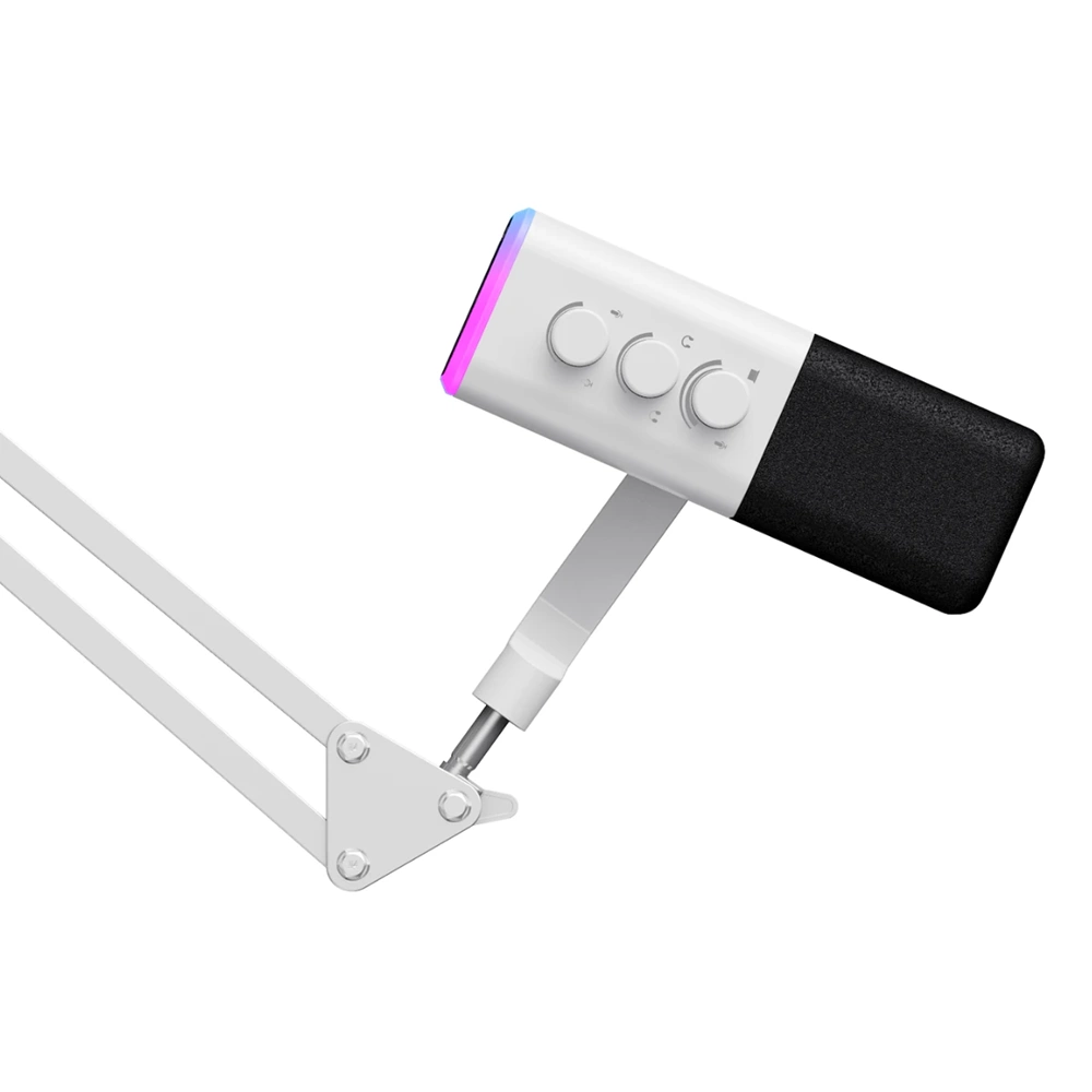 HAVİT GAMENOTE GK71 PRO RGB 24BIT 192KHZ YAYINCI MİKROFONU STANTLI BEYAZ