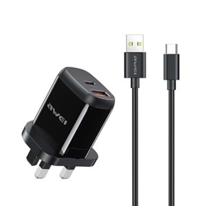 AWEI PD1 20W CHARGER WITH TYPE-C CABLE UK