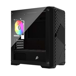 1 ST PLAYER TRILOBITE T5 SIYAH 650W 80+ ARGB 4X12CM FAN TEMPERLI CAM MESH USB 3.0 ATX KASA