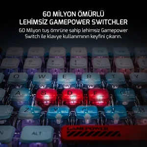 GAMEPOWER SENSE TKL RGB RED SWITCH MEKANIK GAMING KLAVYE