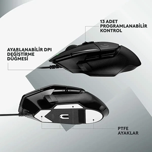 LOGITECH G502 X HERO 25600 DPI KABLOLU GAMING MOUSE-SİYAH