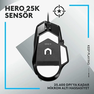LOGITECH G502 X HERO 25600 DPI KABLOLU GAMING MOUSE-SİYAH