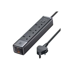 MCDODO 6in1 2500W A/C 30W Hızlı Şarj 2X Type c 1X Usb A Uzatma Kablosu