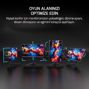 GamePower Lucid S40 24 inç 400Hz 0.2ms Fast VA Pivot RGB E-Spor Oyuncu Monitörü