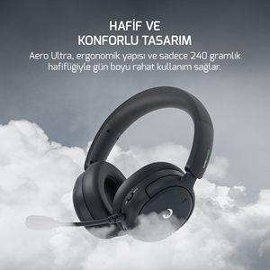 GamePower Aero Ultra Siyah Triple Mode (Kablosuz/Bluetooth/2.4G) Gaming (Oyuncu) Kulaklık