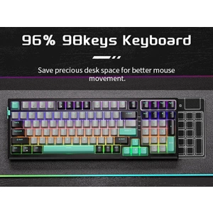 MageGee SKY98 Kablolu RGB Hot-Swap Gasket Siyah-Beyaz Gaming Mekanik Klavye