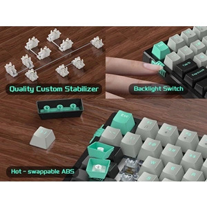 MageGee SKY98 Kablolu RGB Hot-Swap Gasket Siyah-Beyaz Gaming Mekanik Klavye