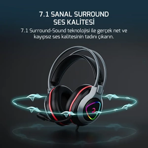 GAMEPOWER RANGER SIYAH 7.1 RGB GAMING KULAKLIK